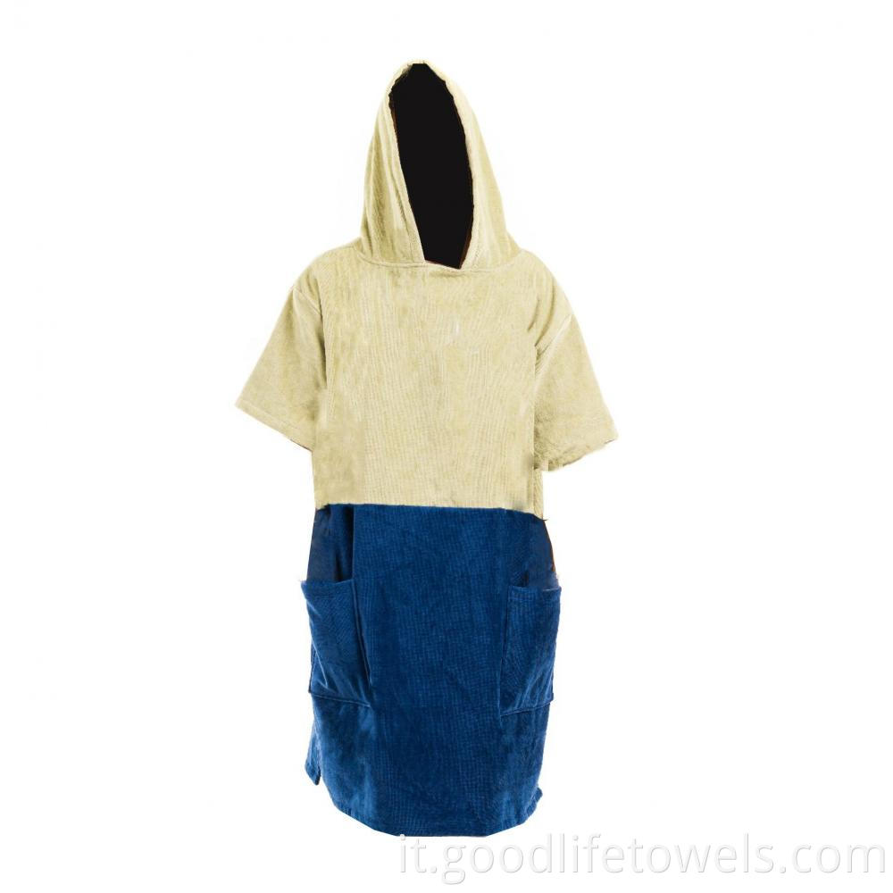 Changing Hooded Towelling Dry Robe Poncho Towel